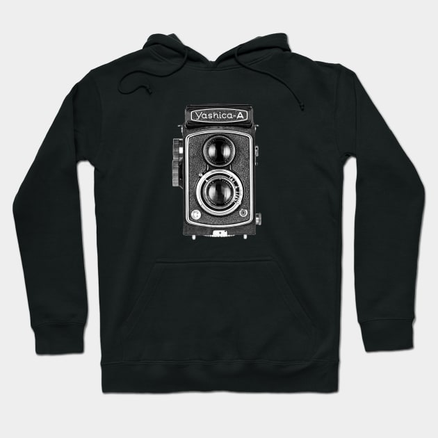 Vintage 1960s Twin Lens Camera - Closed Hood Hoodie by DecPhoto